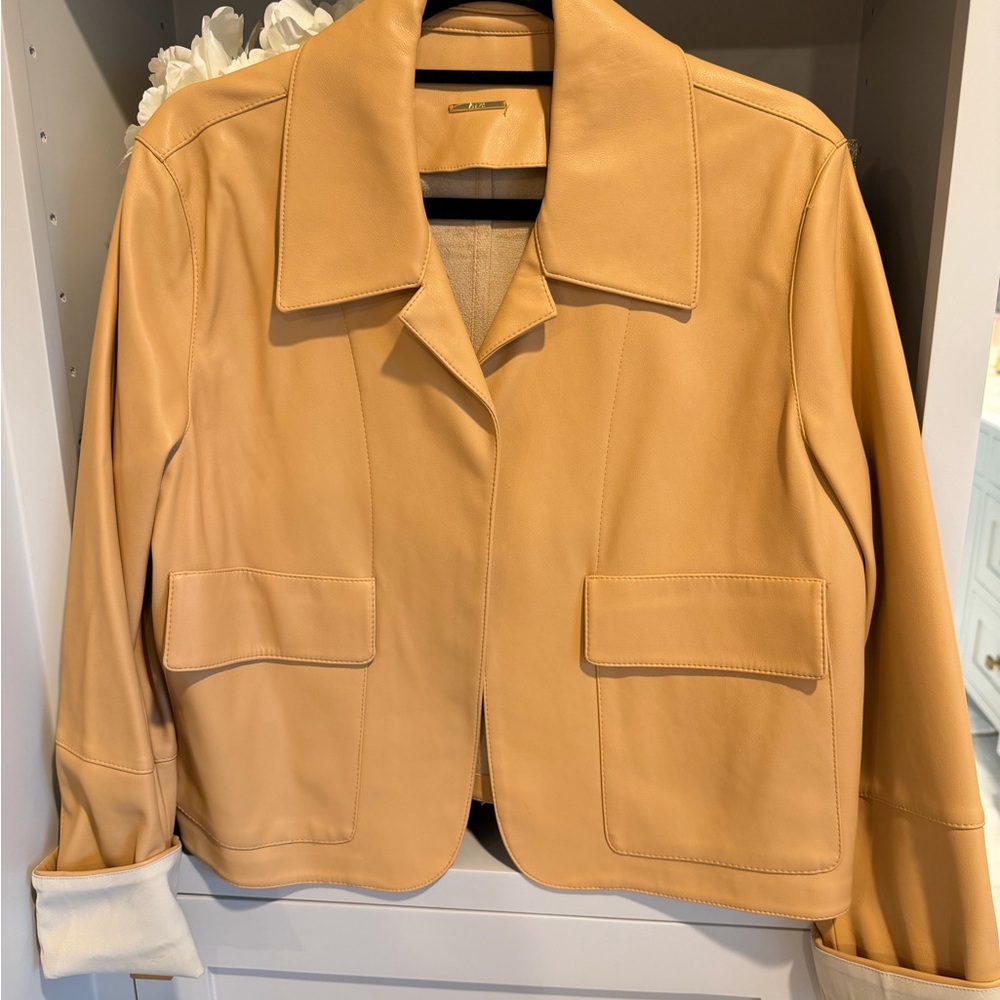 Alexis Peri Leather Jacket in Dune